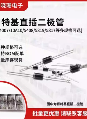 1N4007/10A10/5408/5819/5817/5822/FR207/FR107整流肖特基二极管