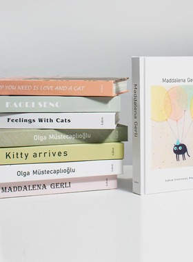 儿童房绘本真书摆件猫猫卡通装饰酒店娱乐区装饰摆件