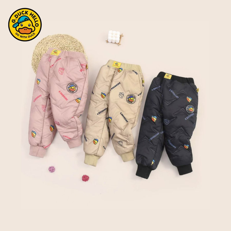 小黄鸭新款羽绒棉裤男女童外穿裤