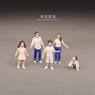 仿真小号人偶模型 爸爸妈妈哥哥妹妹宝宝五口之家摆件过家家玩具