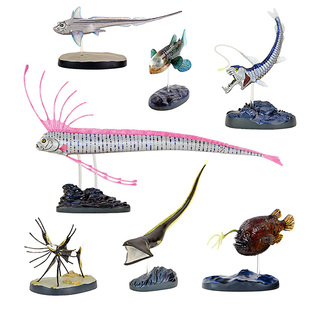 仿真Colorata海洋深海鱼类模型 鮟鱇鱼皇带鱼蝰鱼桶眼鱼鳗鱼摆件