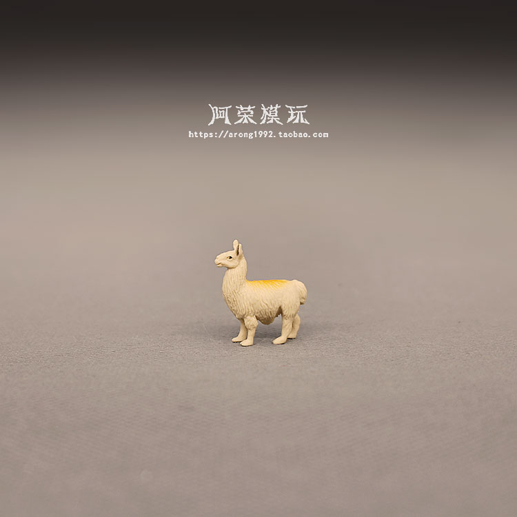 微景观微缩动物模型 袖珍神兽草泥马 羊驼迷你摆件 拍摄道具素材