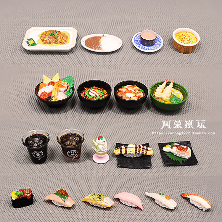 正版散货迷你仿真食玩咖喱饭寿司图片