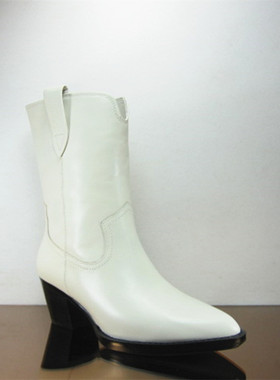 欧货欧站超ins专柜正品玛莎贝尔21秋胎复古尖头胎牛皮时装靴530-2