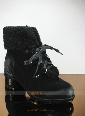 欧货欧洲站专柜正品思百意羊羔毛做旧羊京皮骑士短靴DH09-15