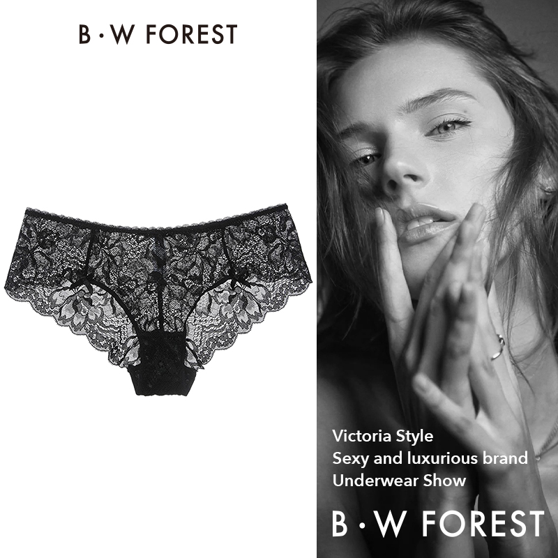 维多利亚黑色蕾丝性感纯欲内裤女士2025新款薄款女生三角裤中低腰
