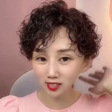 中老年女士头顶补发块蓬松长短卷发送妈妈遮白发真发补发片