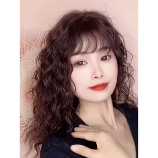 新款洋气卷发可扎可披可洗假发垫发头顶遮盖白发薄款补发块真头发