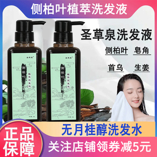 圣草泉侧柏叶皂角植物洗发水液露中药材不含月桂醇硫酸酯钠无硅油