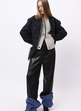 NEANT AW22 S3  垂感褶皱牛仔直筒裤