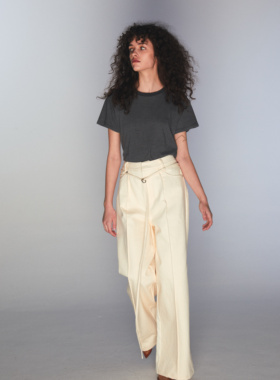 NEANT AW21 S4  廓型乳白色水洗牛仔直筒神裤