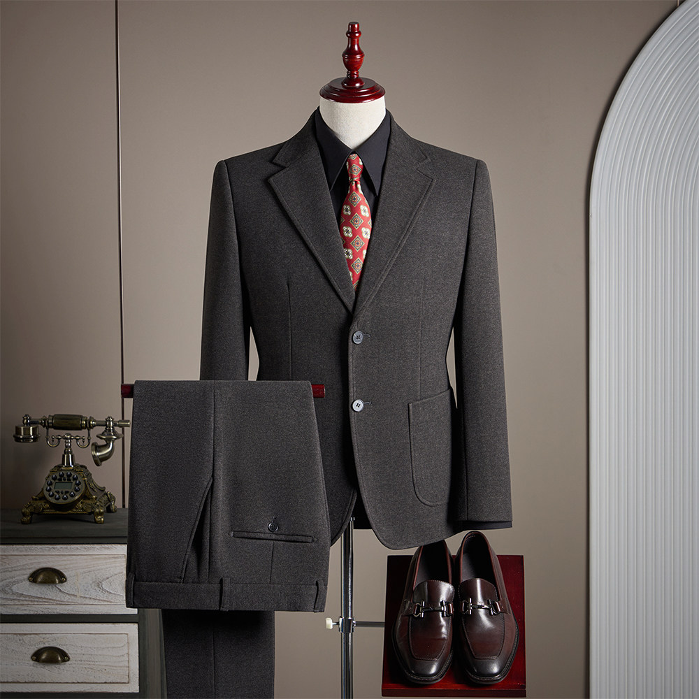 【TGH】轻熟风呢料西装男士修身秋冬季简约高级感西服套装LJT2202