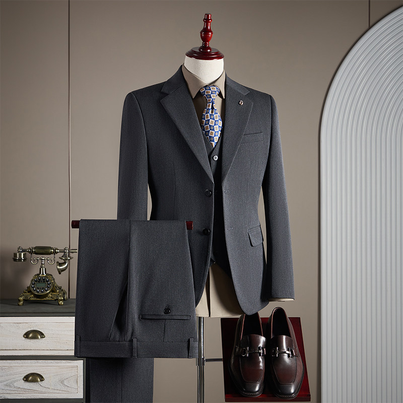 【TGH】轻熟风简约男士西服套装男商务正装休闲小西装修身男TZ910