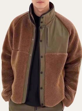 【LP版】冠希同款！双面穿LP秋冬羊羔毛男女宽松泰迪夹克夹棉外套