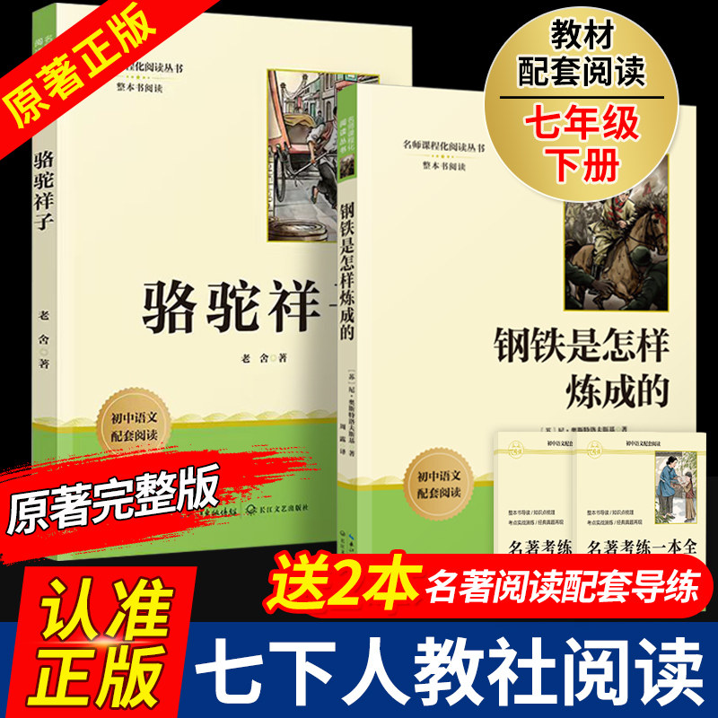 送考点钢铁是怎样炼成的骆驼祥子新书目人民教育出版社海底两万里七年级下册必读书名著原著人教版初中学生课外书籍完整无删减阅读