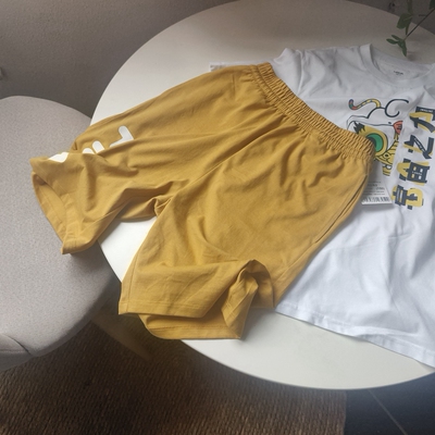 笑笑家 童装裤子 男童松紧腰针织短裤 夏季休闲运动中大童 青少年