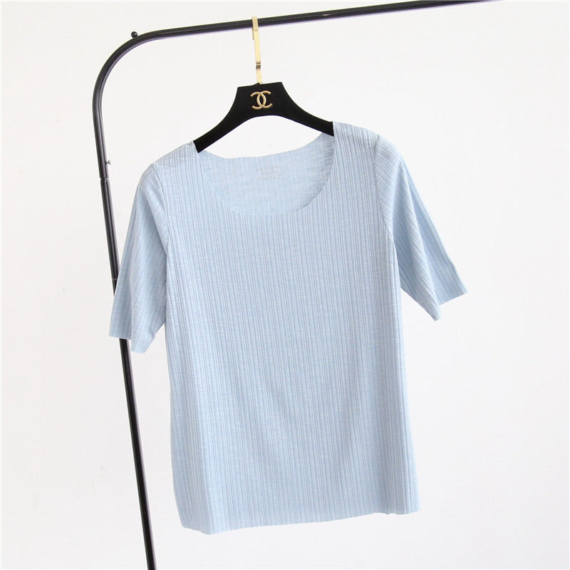 2018 새로운 반팔 순수 코튼 여성 티셔츠 봄과 여름 얇은 탄성 솔리드 컬러 바닥 느슨한 원활한 속옷 탑