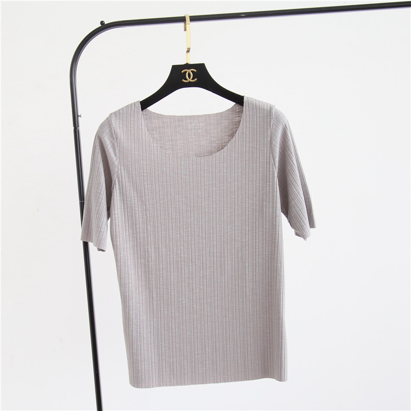 2018 새로운 반팔 순수 코튼 여성 티셔츠 봄과 여름 얇은 탄성 솔리드 컬러 바닥 느슨한 원활한 속옷 탑