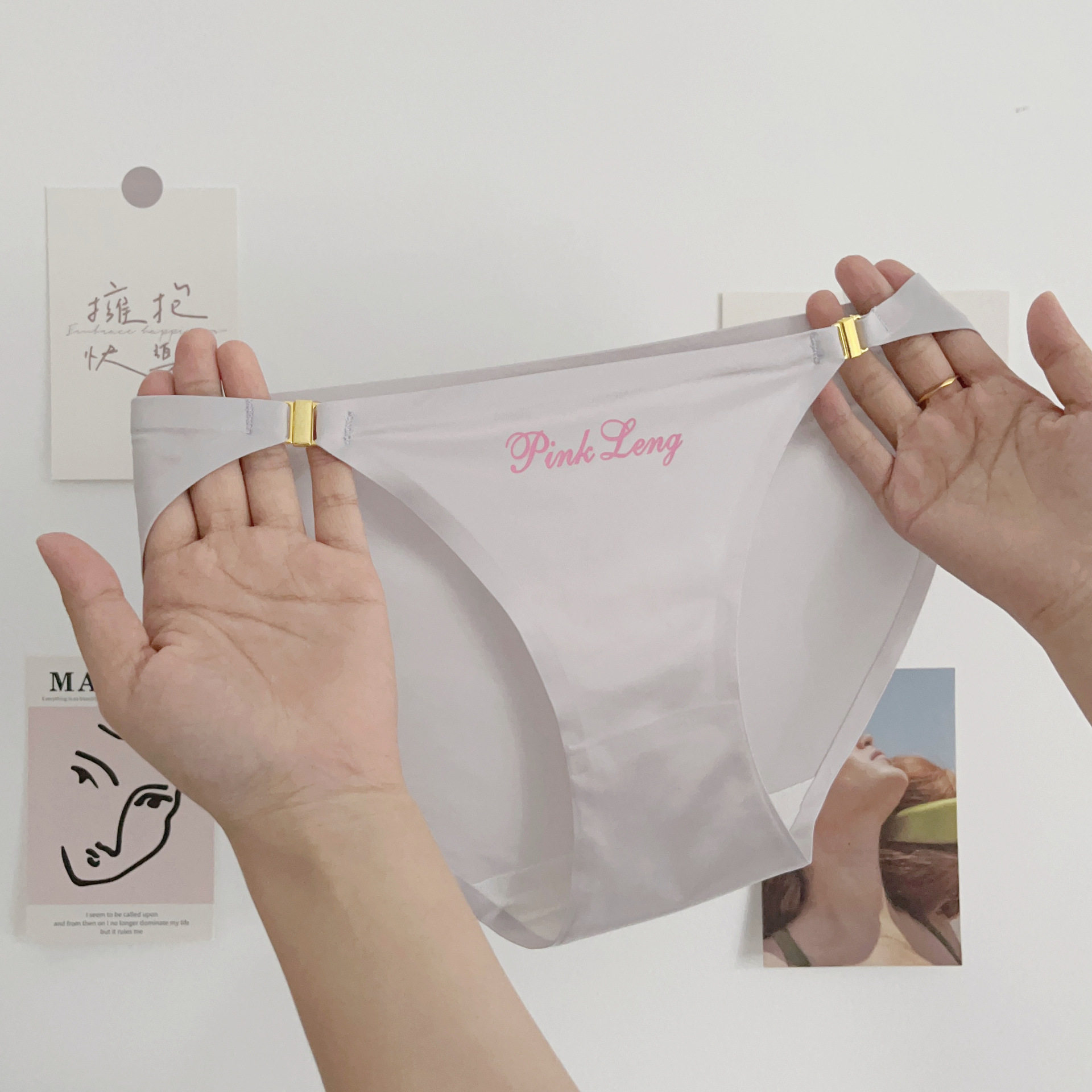 迷离FM「落日银光」高开叉可拆环扣性感冰丝低腰无痕女士三角内裤,女士内衣/男士内衣/家居服,女三角裤,淘宝优惠券,粉丝福利购,淘宝优惠卷