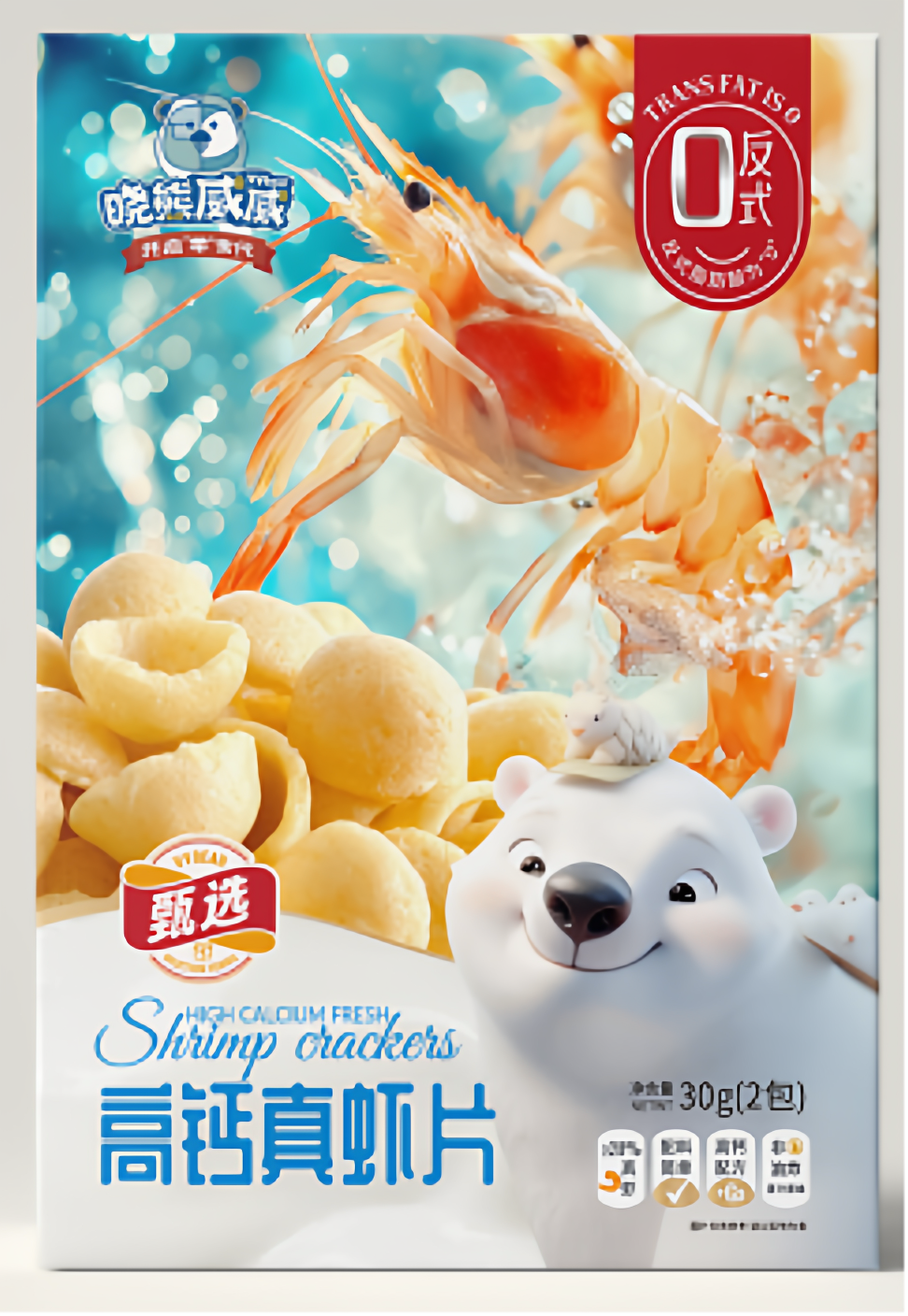 （双旦推荐）晓熊威威高钙真虾片/虾条