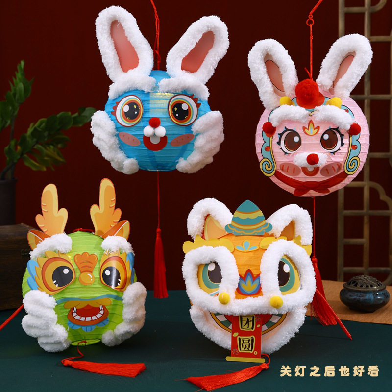 新童画匠纸发光灯笼元宵节图片