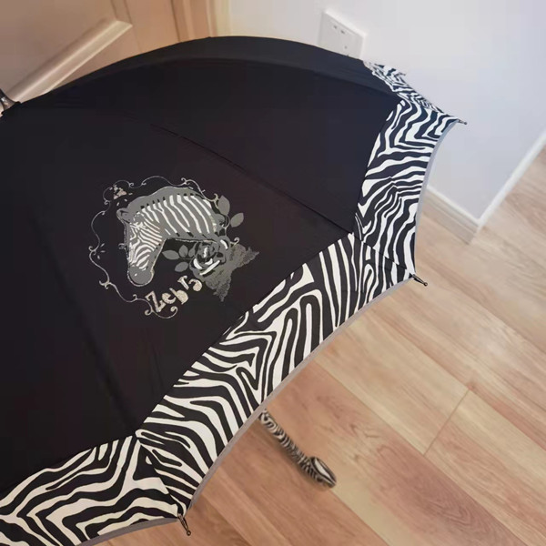 包邮韩单12骨斑马半自动长伞晴雨伞遮阳伞长柄伞小清新