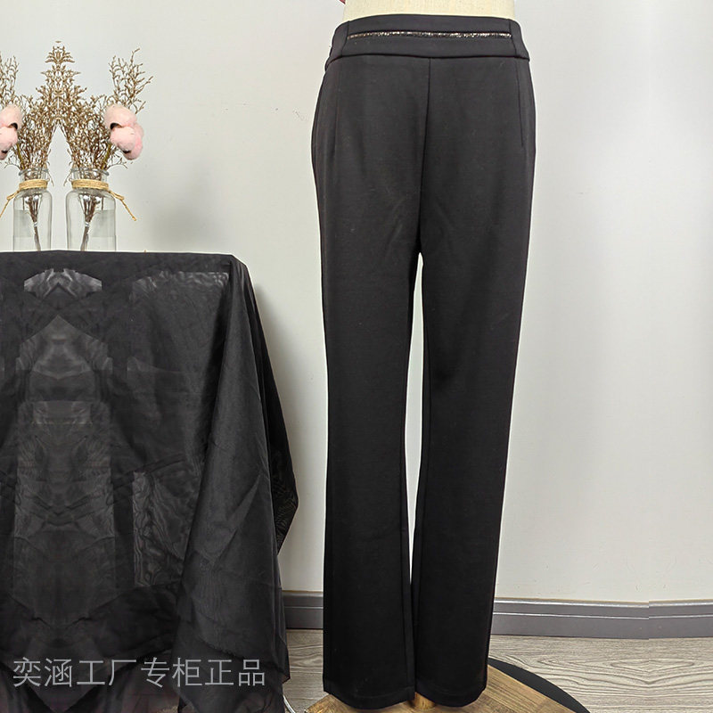 兰博妃小脚哈伦裤九分春秋新女显瘦胖mm松紧腰弹力腰钻打击面了软