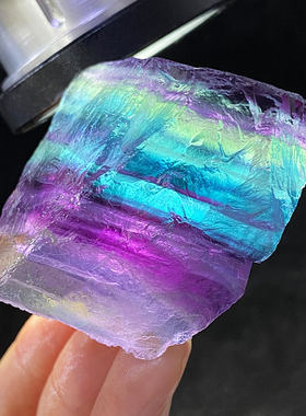 天然萤石七彩原石毛料水晶摆件