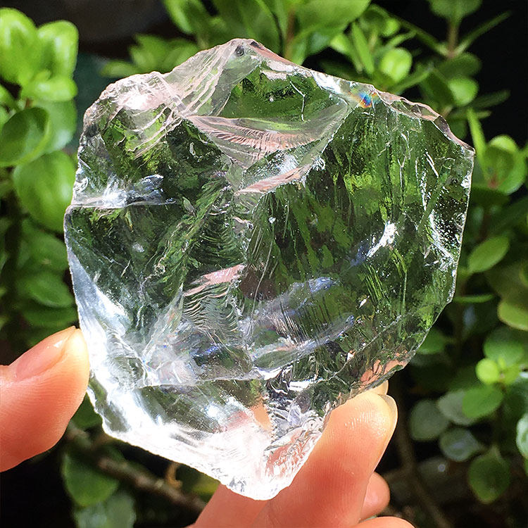 天然白水晶原石毛料裸石白色透明原矿标本彩虹扩香石家居装饰摆件