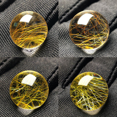 天然金发晶钛晶铜发顺发吊坠摆件