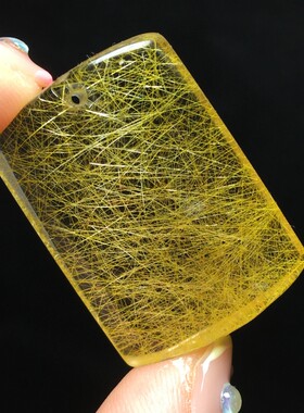 天然金发晶钛晶吊坠项链通用