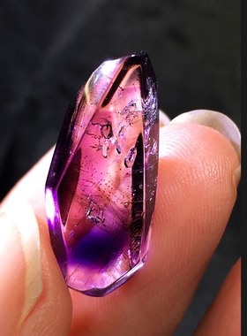 天然紫水晶超七原石原矿情侣吊坠