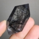 捡漏天然黑发晶双尖原石打磨六棱柱子手把件家居桌面吊坠饰品摆件