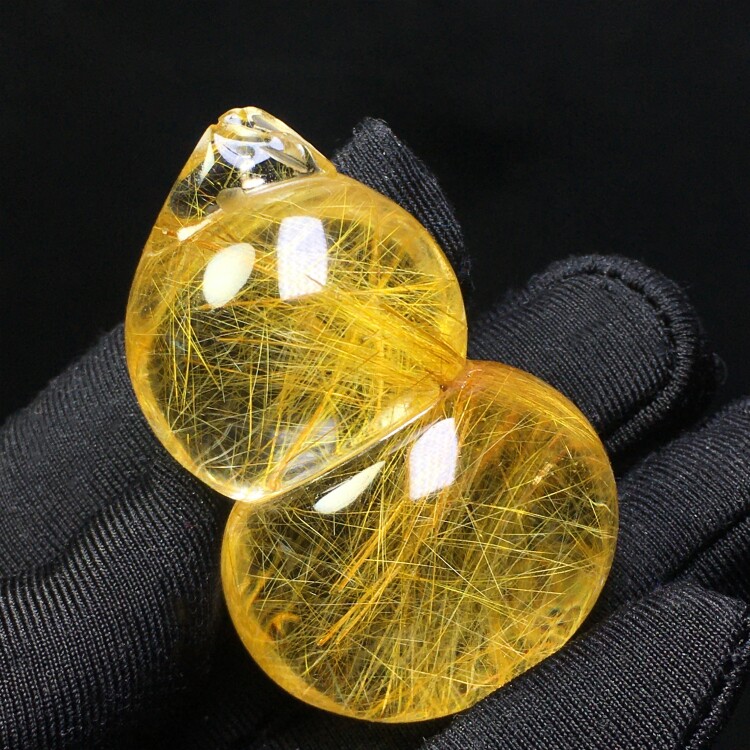 天然金发晶葫芦吊坠钛晶挂件