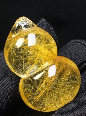 天然金发晶葫芦吊坠钛晶挂件