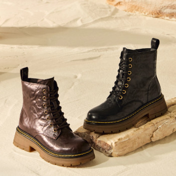TATA/他她女靴复古马丁靴工装靴