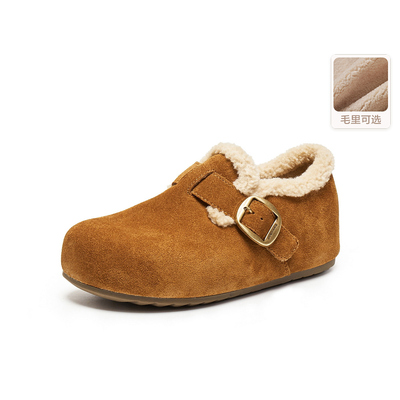 Belle/百丽女靴全麦吐司勃肯鞋