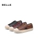 百丽2025春新款 女鞋 棕色板鞋 专柜正品 百搭平底运动休闲鞋 B2374AM5