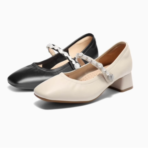 专柜正品森达2025秋款女鞋粗跟玛丽珍鞋羊皮方头浅口单鞋ZTH03CQ5