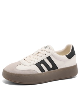 专柜正品百丽2025春新款女鞋复古厚底阿甘鞋休闲运动跑鞋D3A2DAM5