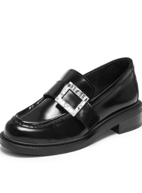 专柜正品思加图2026春新款女鞋英伦风乐福鞋一脚蹬小皮鞋9UL22AA6