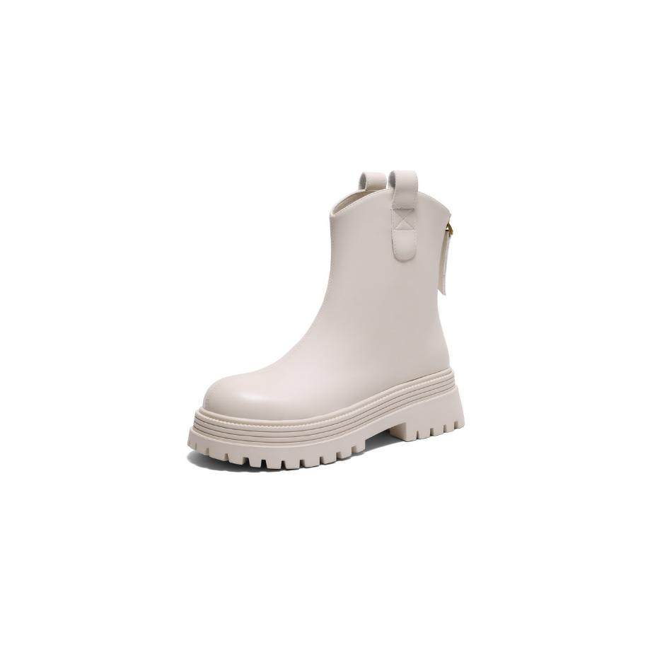 Belle/百丽厚底弹力靴圆头时装靴