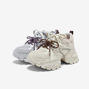 运动休闲鞋 专柜正品 网面透气老爹鞋 女鞋 G0885AM6 百思图2026春新款