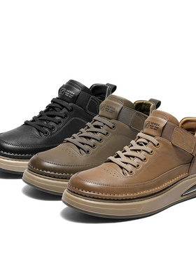 专柜正品森达2025冬新款男鞋工装靴时尚户外厚底休闲短靴V3051DD5