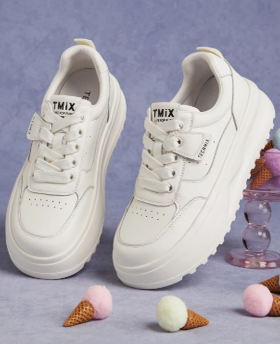 专柜正品天美意2025秋款女鞋厚底面包小白鞋运动休闲板鞋BJ564CM5