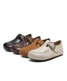 专柜正品百丽2026春新款女鞋吐司全包勃肯鞋一脚蹬乐福鞋E9E1DAM6