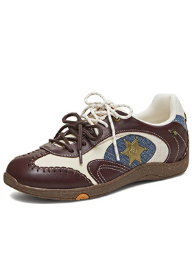 专柜正品天美意2026春款女鞋星星手作德训鞋双鞋带休闲鞋6TZ20AM6