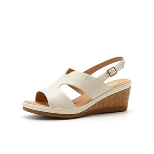 女优雅外穿羊皮软底凉鞋 2026夏款 AHY21BL6 Bata一字带凉鞋 专柜正品