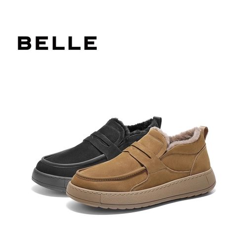 Belle/百丽休闲工装鞋保暖毛毛鞋