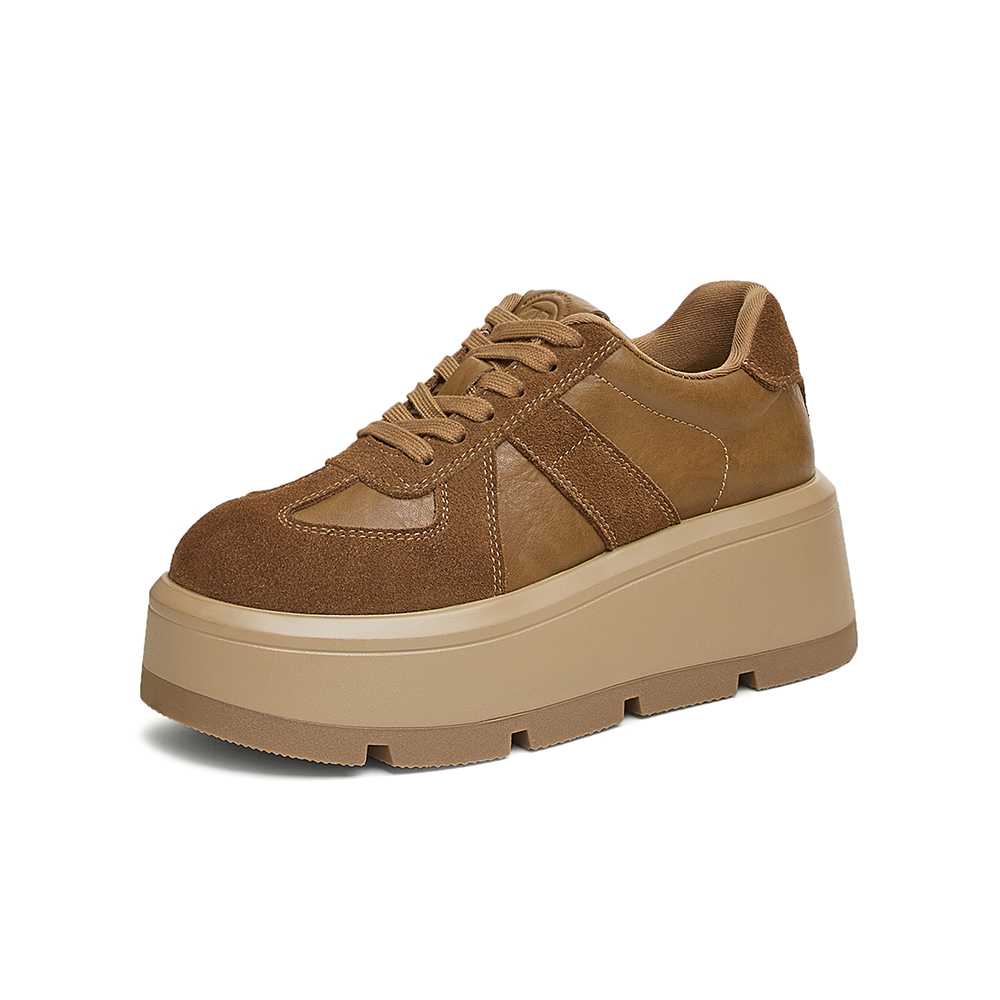 TATA/他她女休闲厚底复古德训鞋